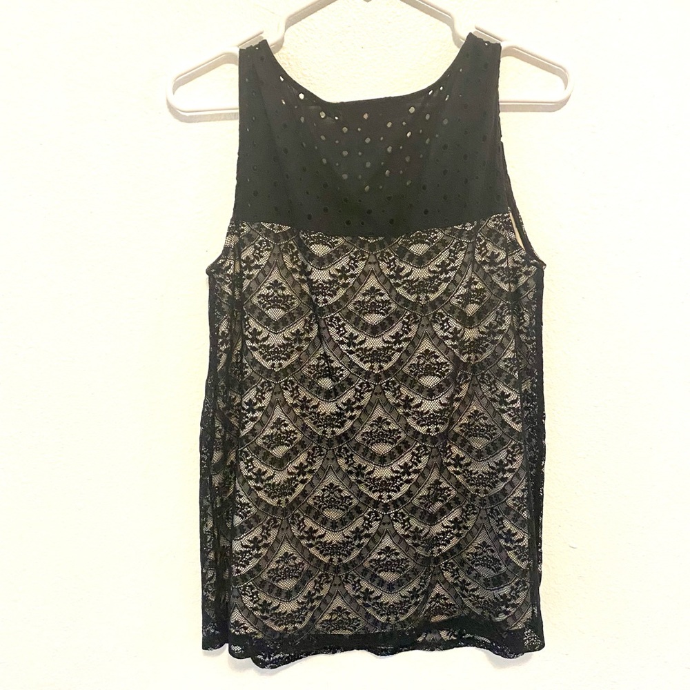 Loft black lace top